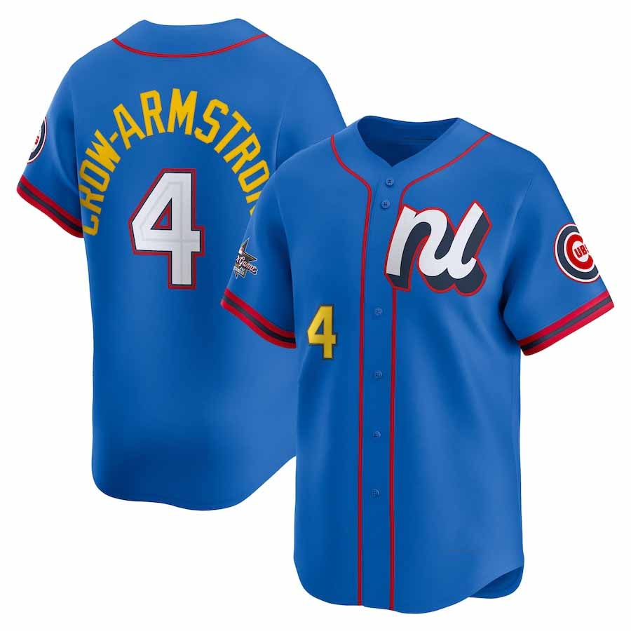 Chicago Cubs #4 Pete Crow-Armstrong National League 2025 All-Star Edition Limited Player Jersey - Blue Stitched Baseball Jersey - Main View