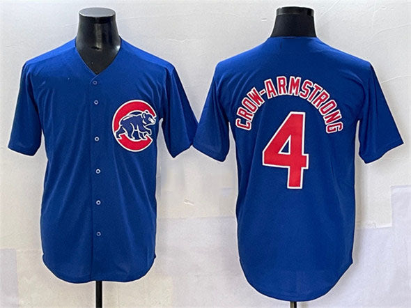 Chicago Cubs #4 Pete Crow-Armstrong Royal Cool Base Stitched Baseball Jersey - Main View