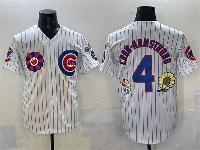Chicago Cubs #4 Pete Crow-Armstrong White 2025 Tokyo Series Limited Stitched Baseball Jersey - Main View