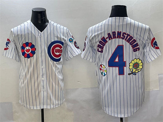 Chicago Cubs #4 Pete Crow-Armstrong White 2025 Tokyo Series Limited Stitched Baseball Jersey - Main View