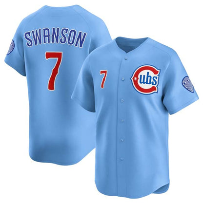 Chicago Cubs #7 Dansby Swanson Blue 2024-25 2nd Alternate Limited Stitched Baseball Jersey - Main View