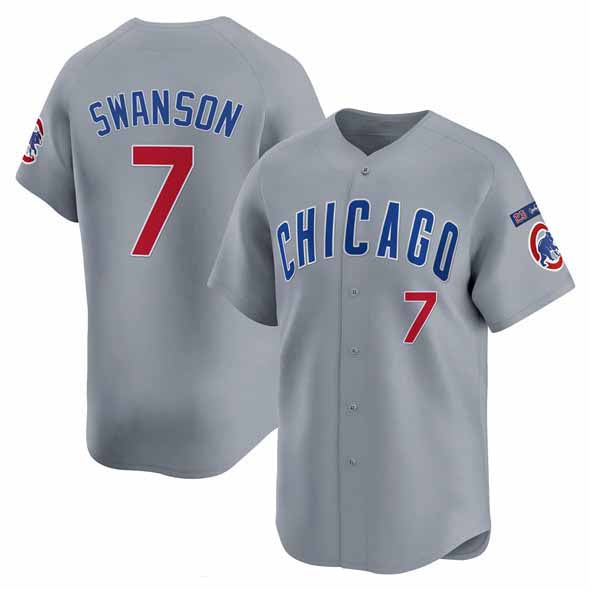 Chicago Cubs #7 Dansby Swanson Gray 'Ryne Sandberg Tribute' Vapor Limited V3 Stitched Baseball Jersey - Main View