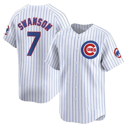 Chicago Cubs #7 Dansby Swanson Home Limited Player Jersey - White Stitched Baseball Jersey - Main View