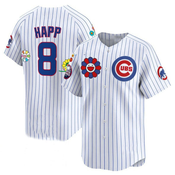 Chicago Cubs #8 Ian Happ White 2025 Tokyo Series Limited Stitched Baseball Jersey - Main View