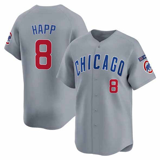 Chicago Cubs #8 lan Happ Gray 'Ryne Sandberg Tribute' Vapor Limited V3 Stitched Baseball Jersey - Main View