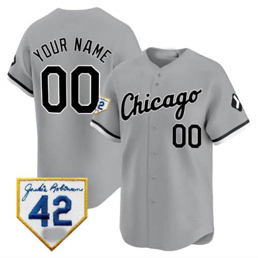 Custom Chicago White Sox 2024 Jackie Robinson Patch Vapor Premier Limited– All Stitched Baseball Jersey view 3