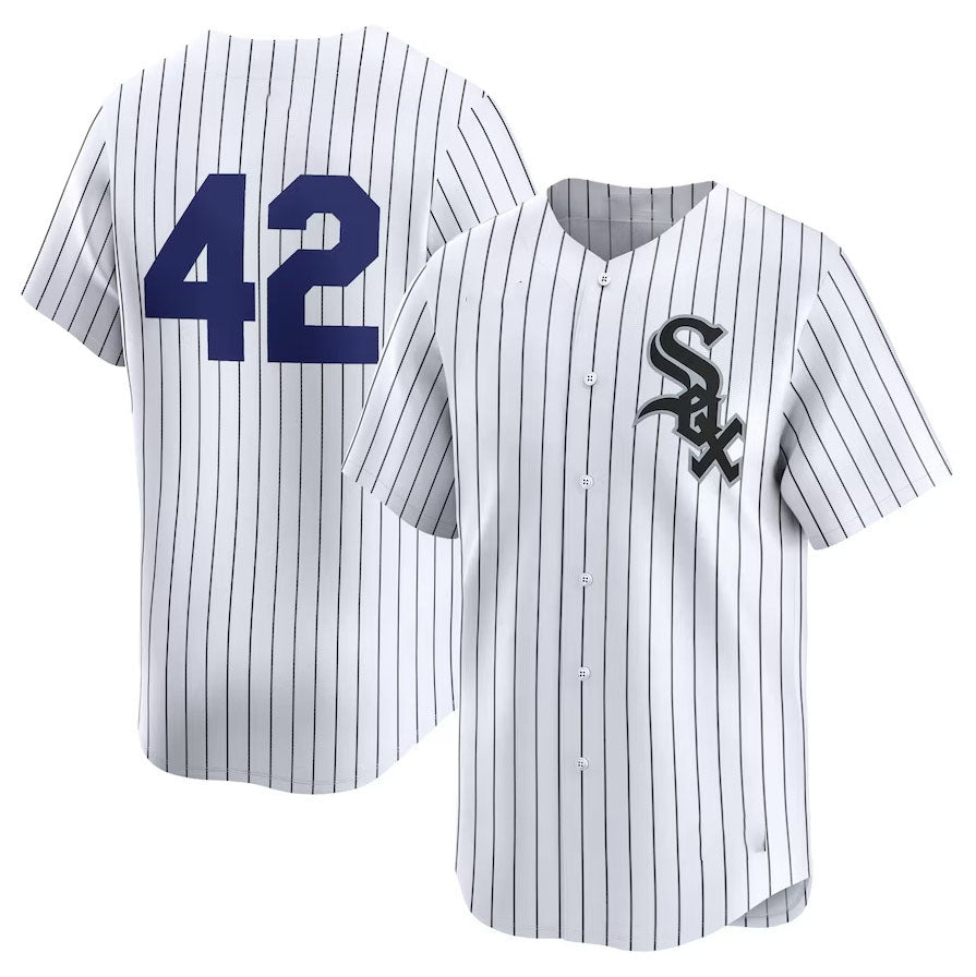 Chicago White Sox 2024 #42 Jackie Robinson Day Home Limited Jersey – White Stitches Baseball Jerseys - Main View