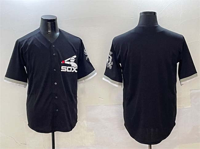 Chicago White Sox Blank Black Cool Base Stitched Baseball Jersey - Main View