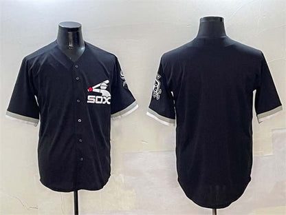 Chicago White Sox Blank Black Cool Base Stitched Baseball Jersey - Main View