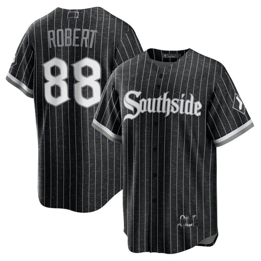 Chicago White Sox #88 Luis Robert Black City Connect Replica Player Jersey Baseball Jerseys - Main View