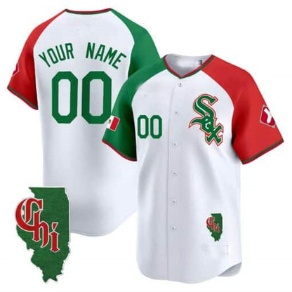 Custom Chicago White Sox Mexico Vapor Premier Limited – Illinois Patch – All Stitched Baseball Jersey - Main View