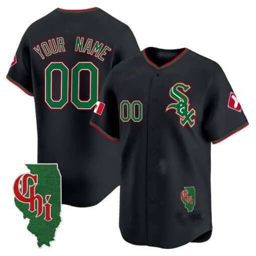 Custom Chicago White Sox Mexico Vapor Premier Limited – Illinois Patch – All Stitched Baseball Jersey view 2