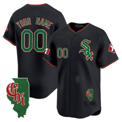 Custom Chicago White Sox Mexico Vapor Premier Limited – Illinois Patch – All Stitched Baseball Jersey view 2