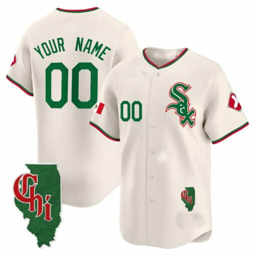 Custom Chicago White Sox Mexico Vapor Premier Limited – Illinois Patch – All Stitched Baseball Jersey view 3
