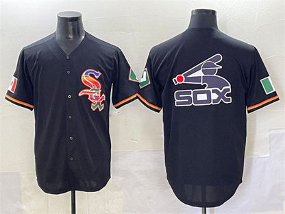 Chicago White Sox Team Big Logo Black Mexico Limited Stitched Baseball Jersey - Main View