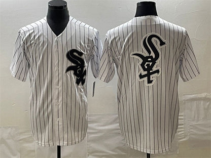 Chicago White Sox White Team Big Logo Cool Base Stitched Baseball Jersey - Main View