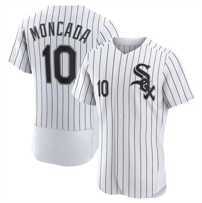 Chicago White Sox #10 Yoan Moncada White Home Authentic Player Jersey Baseball Jerseys - Main View