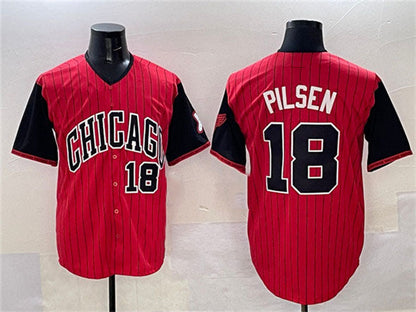 Chicago White Sox #18 Pilsen Red Black 2025 City Connect Limited Stitched Baseball Jersey - Main View