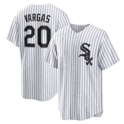 Chicago White Sox #20 Miguel Vargas Home Replica Jersey - White Stitched Baseball Jersey - Main View