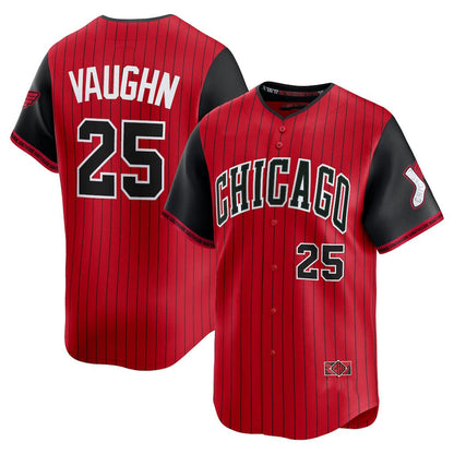 Chicago White Sox #25 Andrew Vaughn 2025 City Connect Limited Player Jersey - Red/Black Stitched Baseball Jersey - Main View