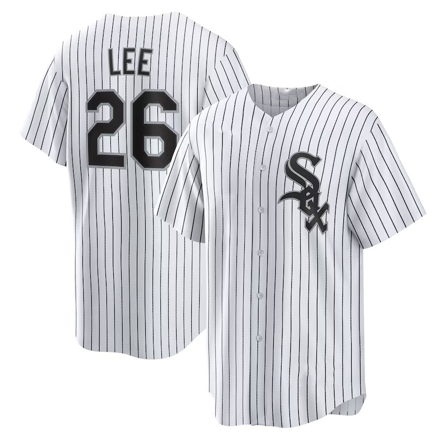Chicago White Sox #26 Korey Lee Home Replica Jersey - White Stitched Baseball Jersey - Main View