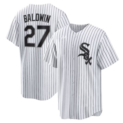Chicago White Sox #27 Brooks Baldwin Home Replica Jersey - White Stitched Baseball Jersey - Main View