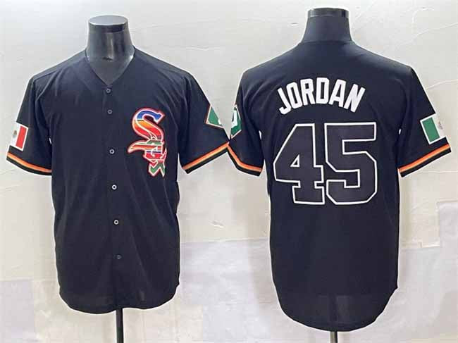 Chicago White Sox #45 Michael Jordan Black Mexico Limited Stitched Baseball Jersey - Main View