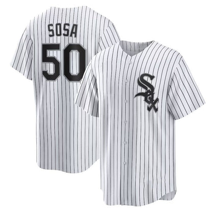 Chicago White Sox #50 Lenyn Sosa Home Replica Jersey - White Stitched Baseball Jersey - Main View