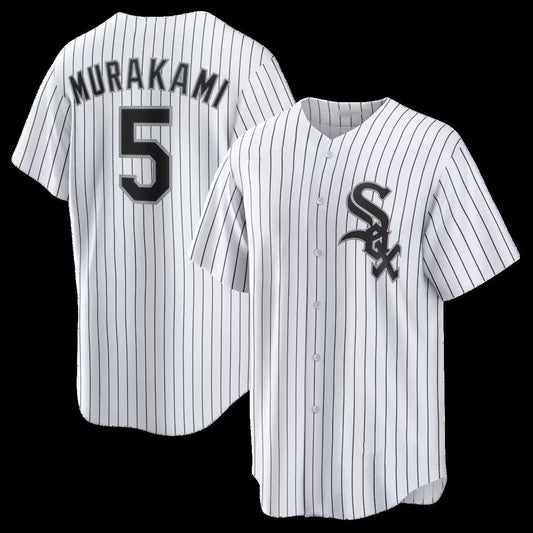 Chicago White Sox #5 Munetaka Murakami White Home Replica Stitched Baseball Jersey - Main View