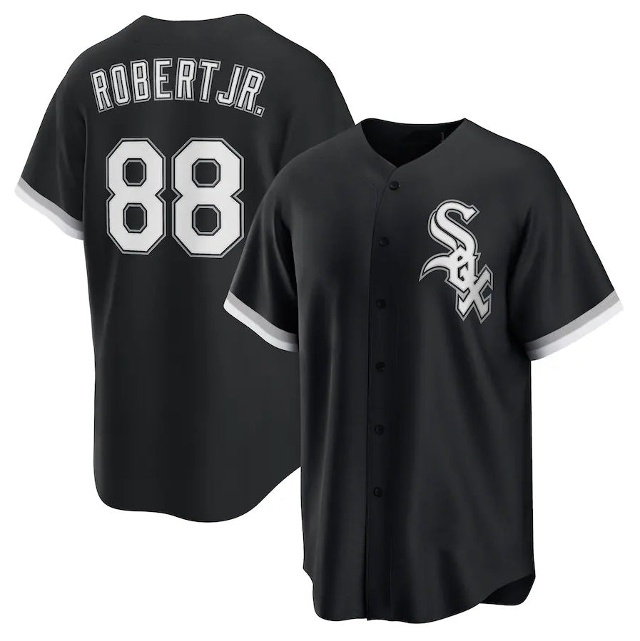 Chicago White Sox #88 Luis Robert Jr. Alternate Replica Player Jersey - Black Stitched Baseball Jersey - Main View