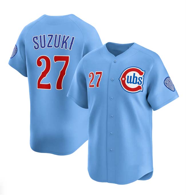 Chicago Cubs #27 Seiya Suzuki Blue 2024-25 2nd Alternate Limited Stitched Baseball Jersey - Main View