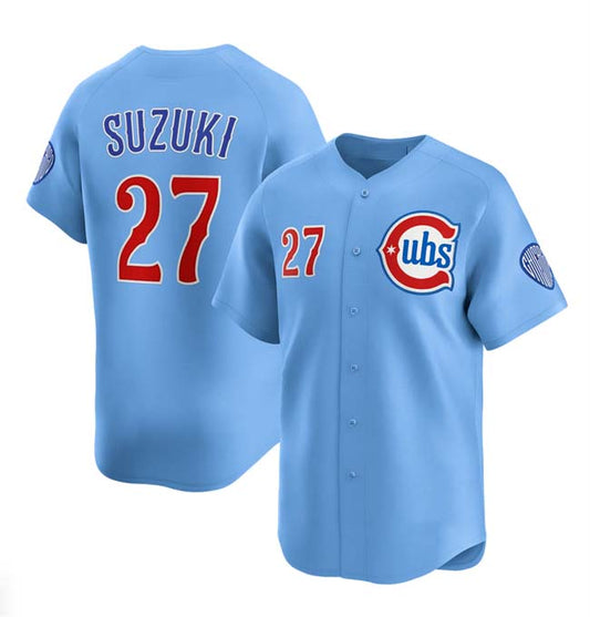 Chicago Cubs #27 Seiya Suzuki Blue 2024-25 2nd Alternate Limited Stitched Baseball Jersey - Main View