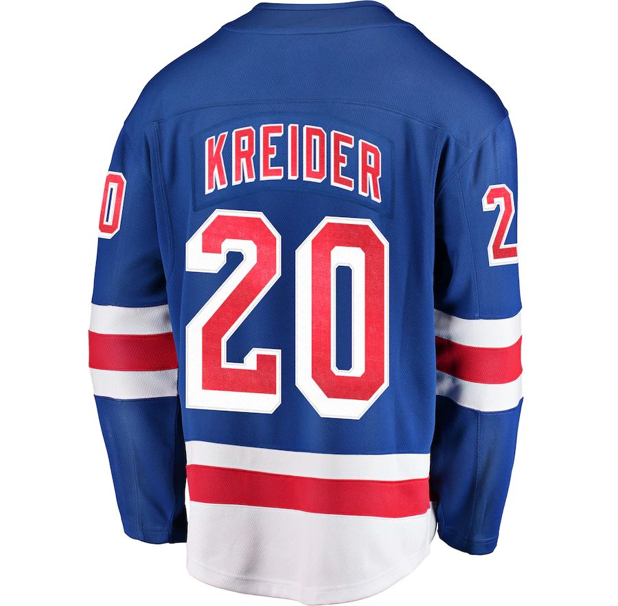 NY.Rangers #20 Chris Kreider Fanatics Branded Home Breakaway Player Jersey Blue Blue Stitched American Hockey Jerseys - Main View