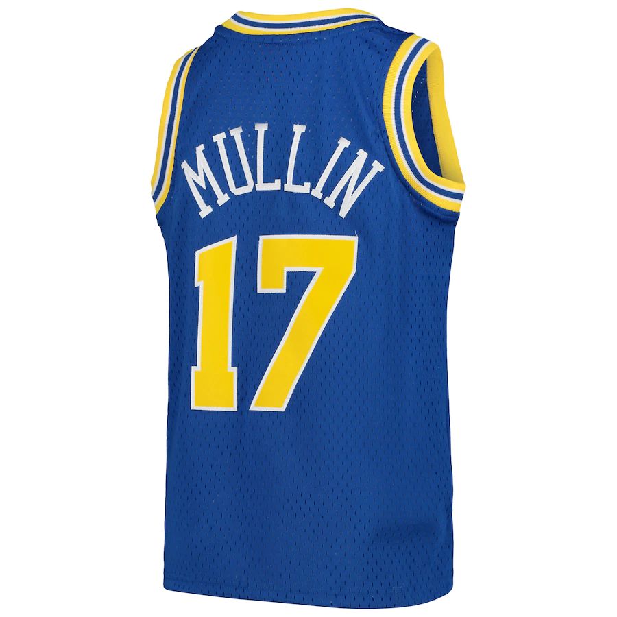 G.State Warriors #17 Chris Mullin Mitchell & Ness 1993-94 Hardwood Classics Swingman Throwback Jersey Royal Stitched American Basketball Jersey - Main View