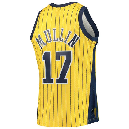 IN.Pacers #17 Chris Mullin Mitchell & Ness 1999-00 Hardwood Classics Swingman Jersey Gold Stitched American Basketball Jersey - Main View