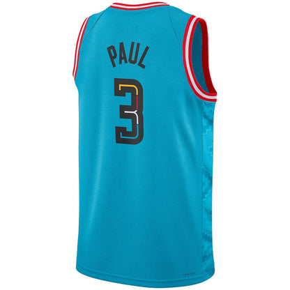 P.Suns #3 Chris Paul Unisex 2022-23 Swingman Jersey City Edition Turquoise Stitched American Basketball Jersey - Main View