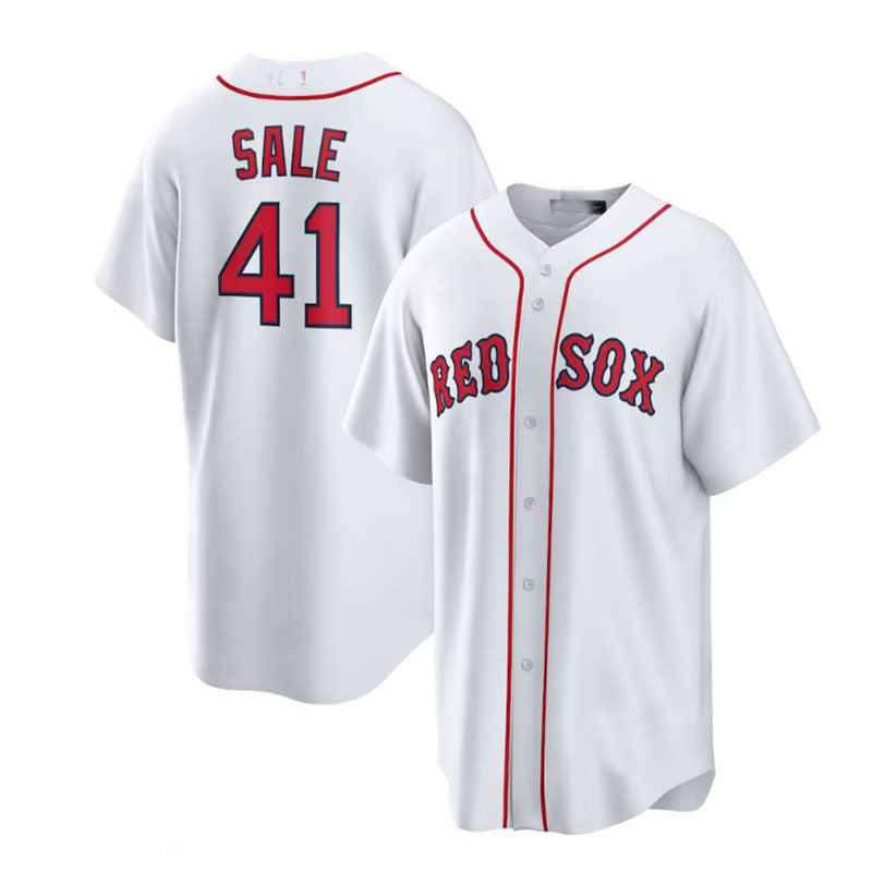 Boston Red Sox  #41 Chris Sale Home Replica Player Name Jersey - White Baseball Jerseys - Main View