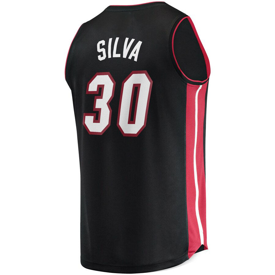 M.Heat #30 Chris Silva Fanatics Branded 2021-22 Fast Break Replica Jersey Icon Edition Black Stitched American Basketball Jersey - Main View