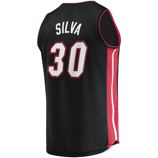 M.Heat #30 Chris Silva Fanatics Branded 2021-22 Fast Break Replica Jersey Icon Edition Black Stitched American Basketball Jersey - Main View