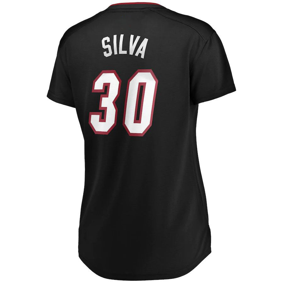 M.Heat #30 Chris Silva Fanatics Branded 2021-22 Fast Break Replica Jersey Icon Edition Black Stitched American Basketball Jersey - Main View