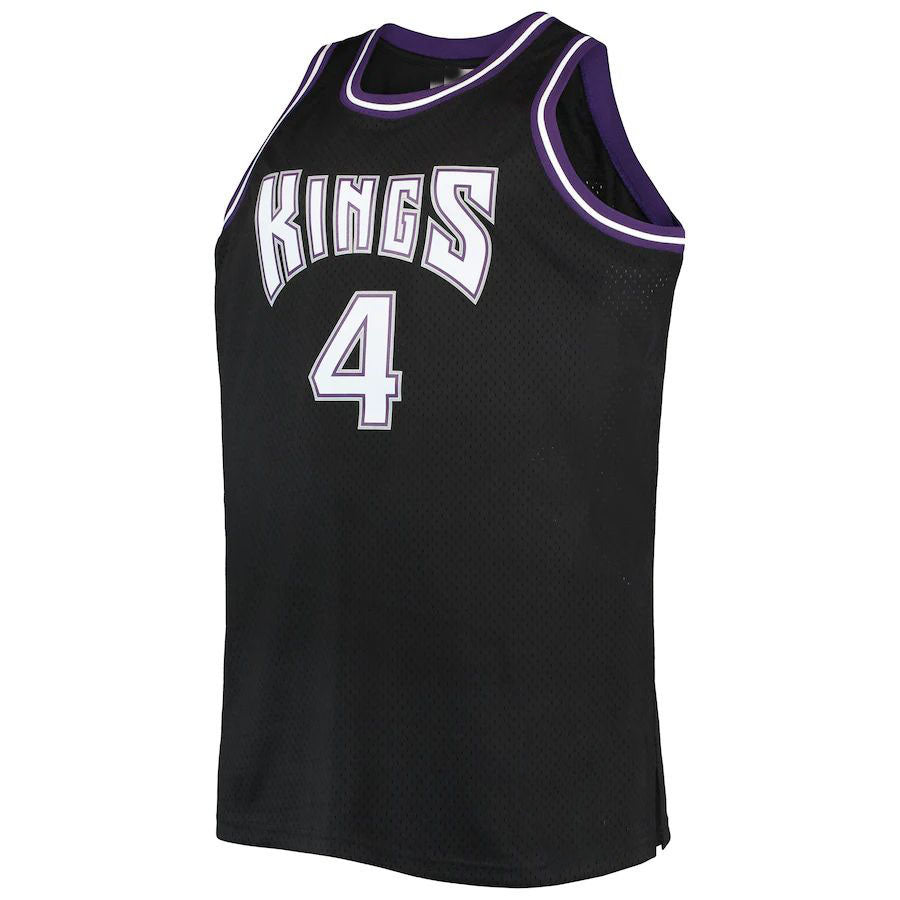 S.Kings #4 Chris Webber Mitchell & Ness Big & Tall 2000-01 Hardwood Classics Swingman Jersey Black Stitched American Basketball Jersey view 2