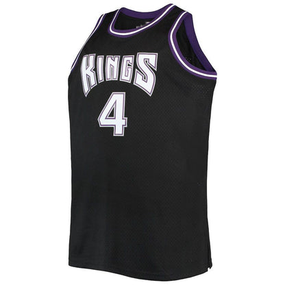 S.Kings #4 Chris Webber Mitchell & Ness Big & Tall 2000-01 Hardwood Classics Swingman Jersey Black Stitched American Basketball Jersey view 2