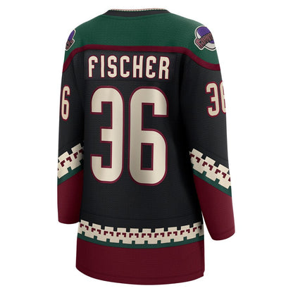 A.Coyotes #36 Christian Fischer Fanatics Branded Home Breakaway Player Jersey Black Stitched American Hockey Jerseys - Main View