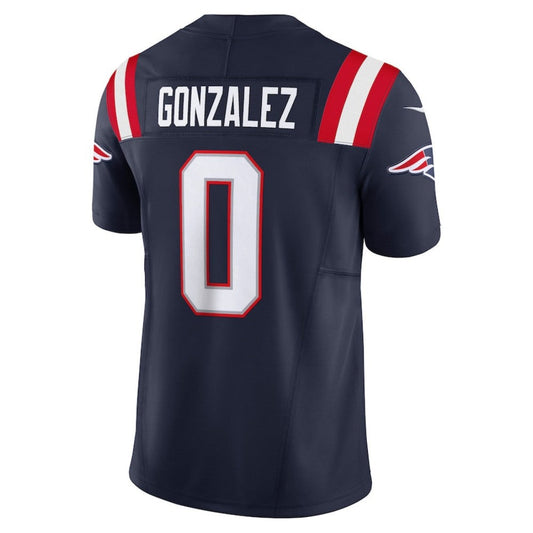 NE.Patriots #0 Christian Gonzalez Navy Vapor F.U.S.E. Limited Stitched American Football Jerseys - Main View