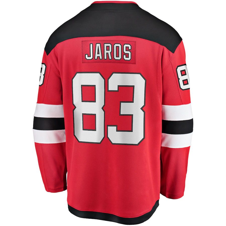 NJ.Devils #83 Christian Jaros Fanatics Branded Home Breakaway Player Jersey  Red Stitched American Hockey Jerseys - Main View