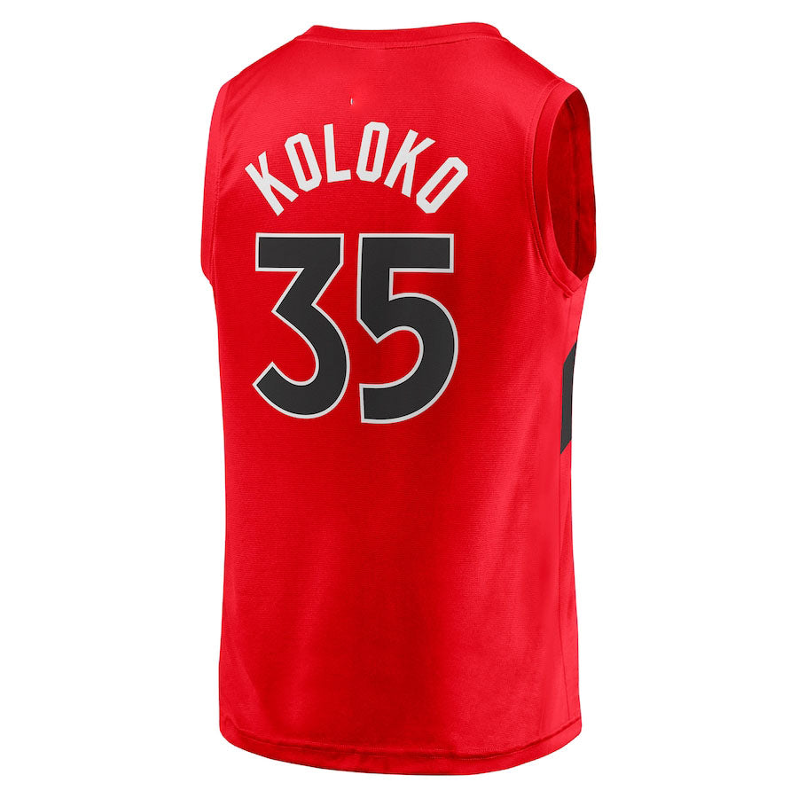 T.Raptors #35 Christian Koloko Fanatics Branded  Fast Break Replica Jersey Icon Edition Red Stitched American Basketball Jersey - Main View