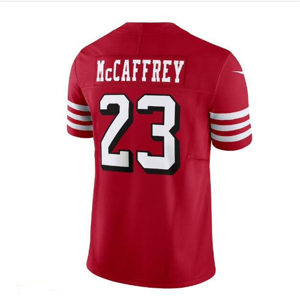 SF. 49ers #23 Christian McCaffrey Alternate Vapor F.U.S.E. Limited Jersey - Scarlet Stitched American Football Jersey - Main View