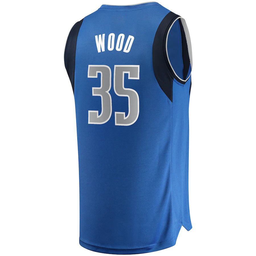 D.Mavericks #35 Christian Wood Fanatics Branded Fast Break Replica Jersey Icon Edition Blue Stitched American Basketball Jersey - Main View