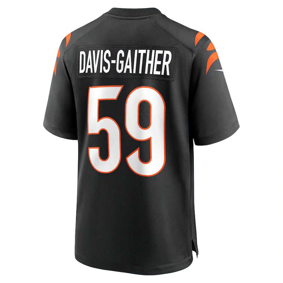 C.Bengals #59 Akeem Davis-Gaither Black Game Player Jersey Stitched American Football Jerseys - Main View