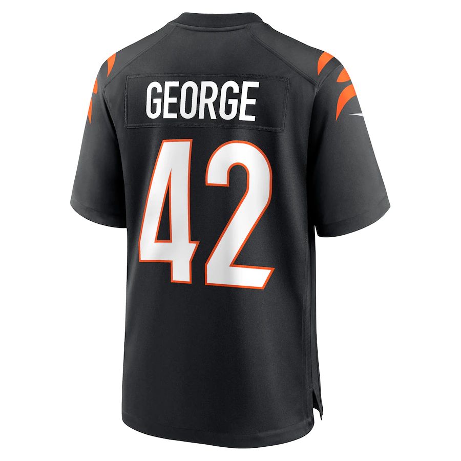 C.Bengals #42 Allan George Black Game Player Jersey Stitched American Football Jerseys - Main View